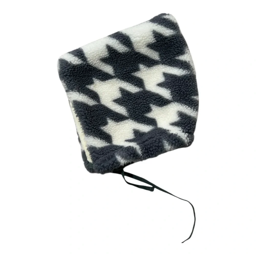 Citrine houndstooth hooded